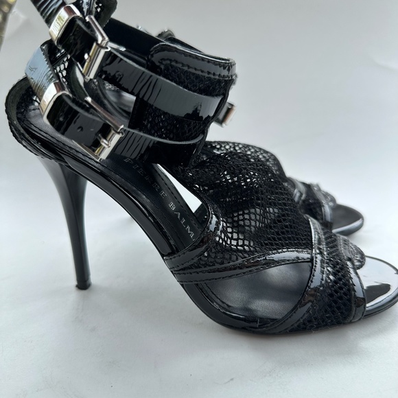 Pierre Balmain Black Leather Heel With Ankle Strap - Picture 7 of 10